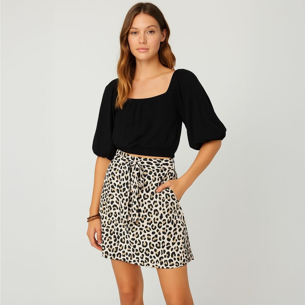 MinkPink Animal Print Full Mini Skirt Sz XS - Picture 2 of 7
